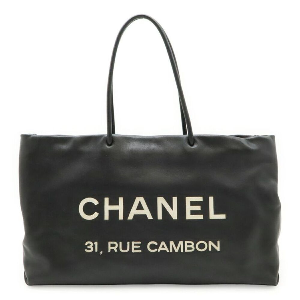 Chanel Leather Logo Tote Bag